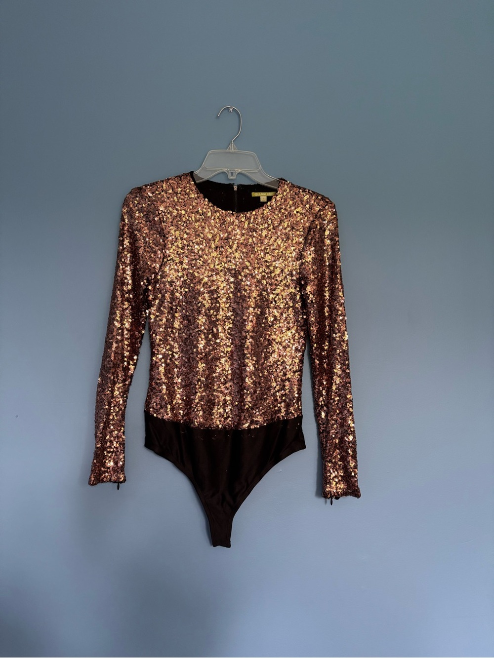 Gianni Bini Rose Gold Sequin Top with Black Back